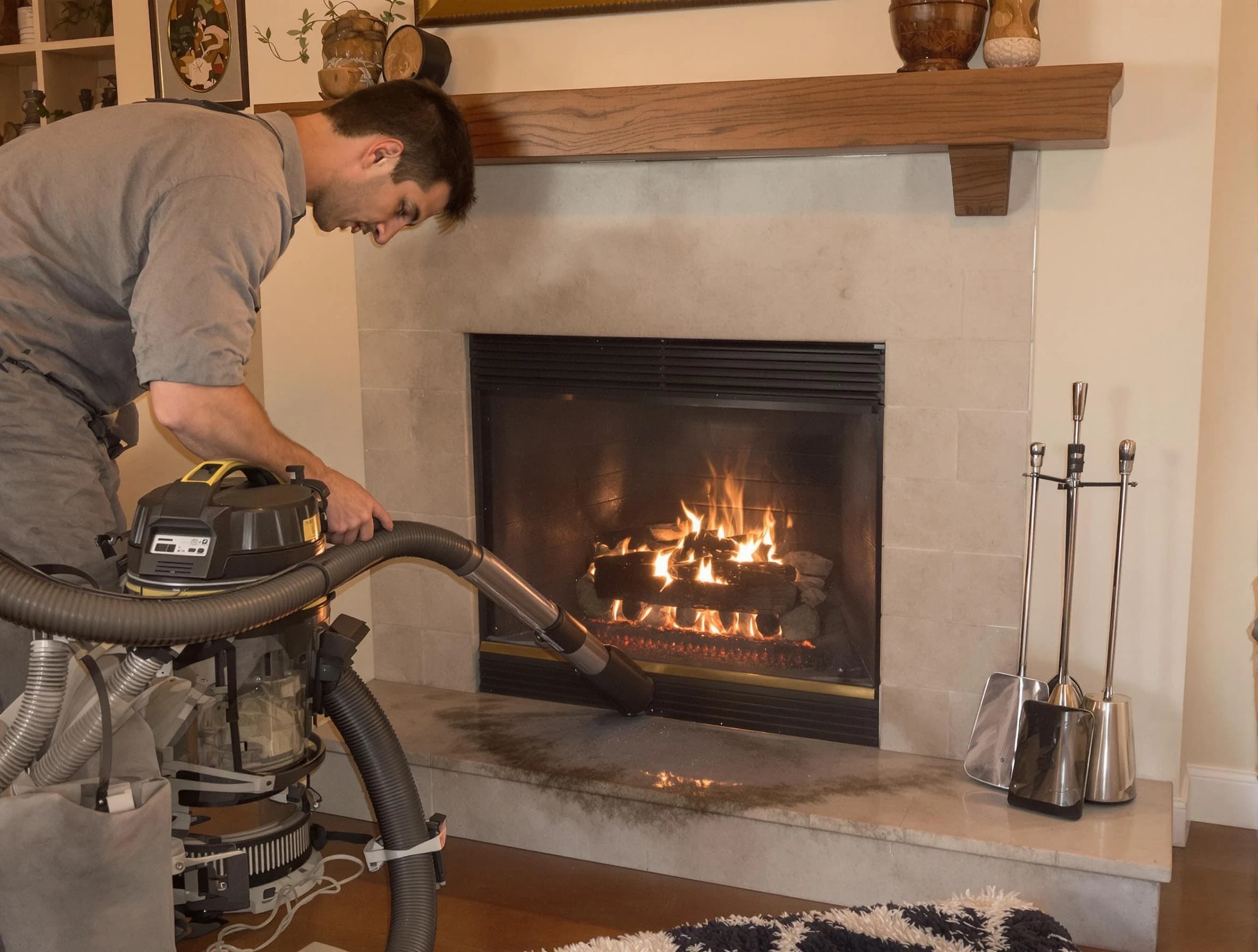 Routine fireplace upkeep by North Druid Hills Chimney Sweep in North Druid Hills, GA