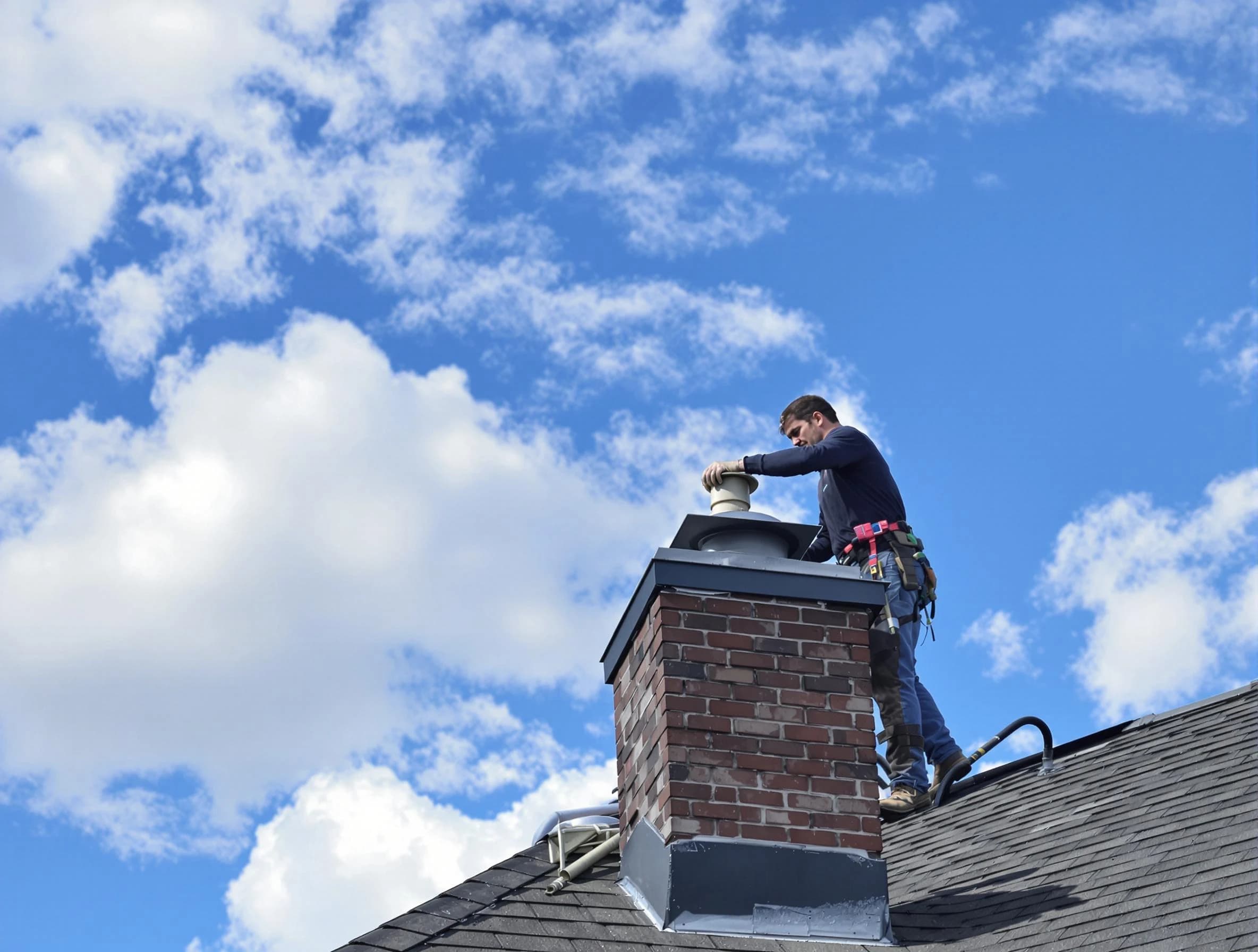 North Druid Hills Chimney Sweep installing a sturdy chimney cap in North Druid Hills, GA