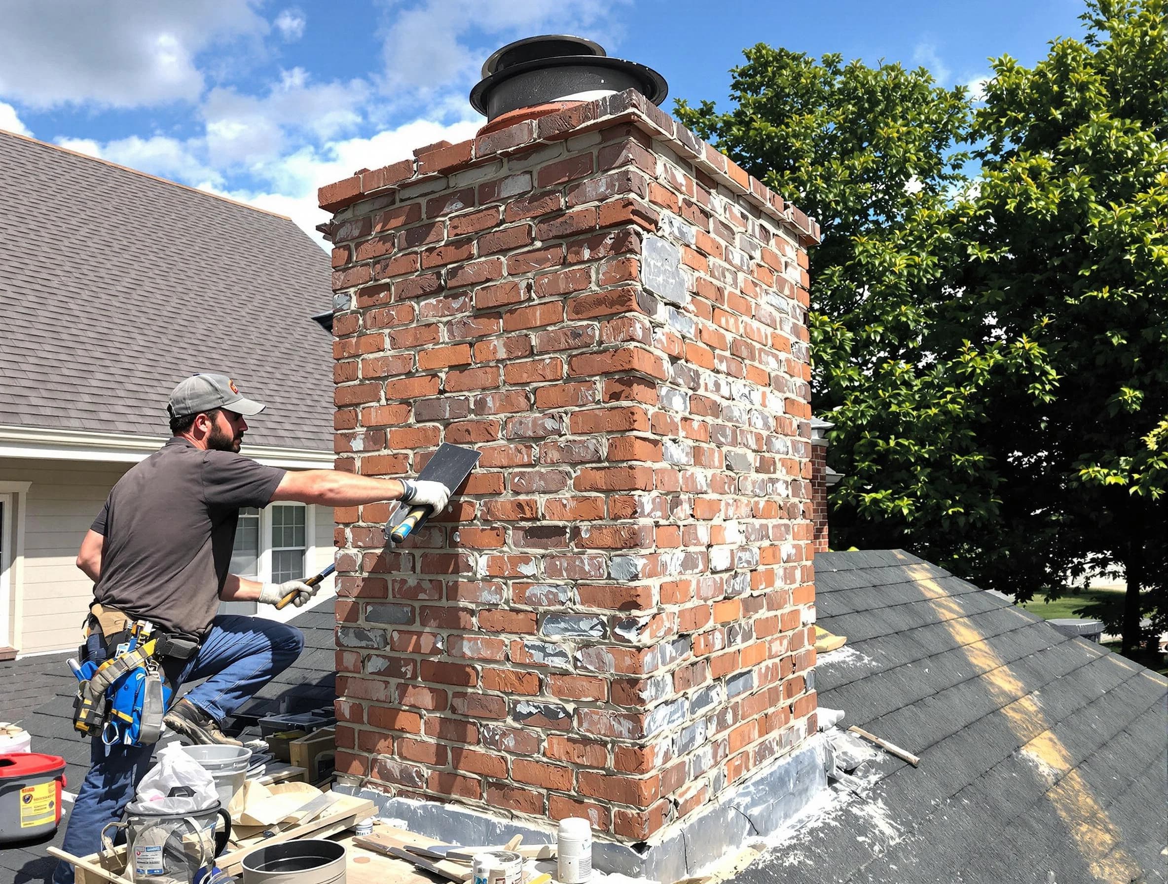 Completed chimney rebuild by North Druid Hills Chimney Sweep in North Druid Hills, GA