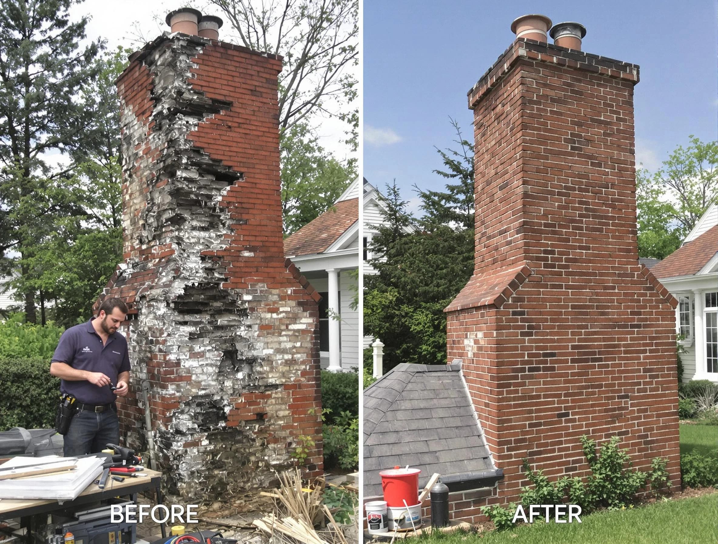 North Druid Hills Chimney Sweep performing a full chimney restoration in North Druid Hills, GA