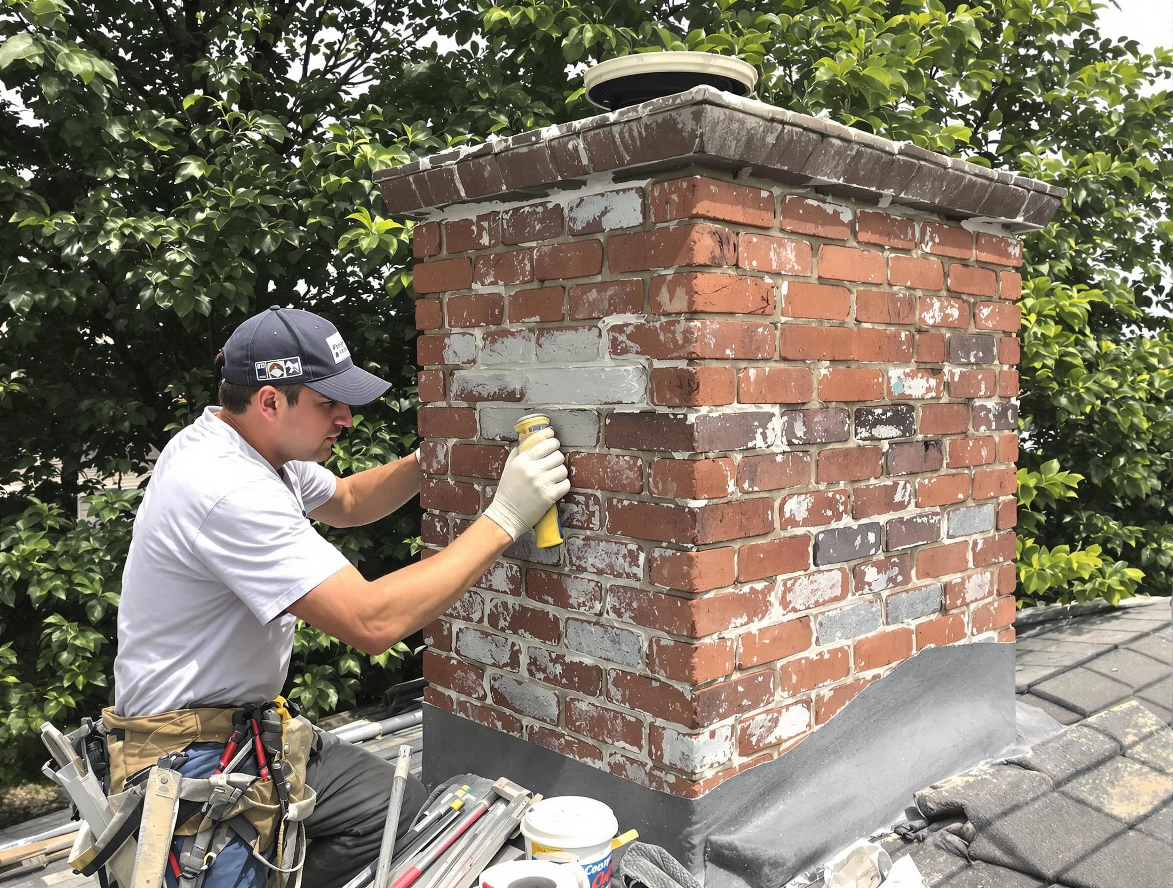 North Druid Hills Chimney Sweep restoring an aging chimney in North Druid Hills, GA