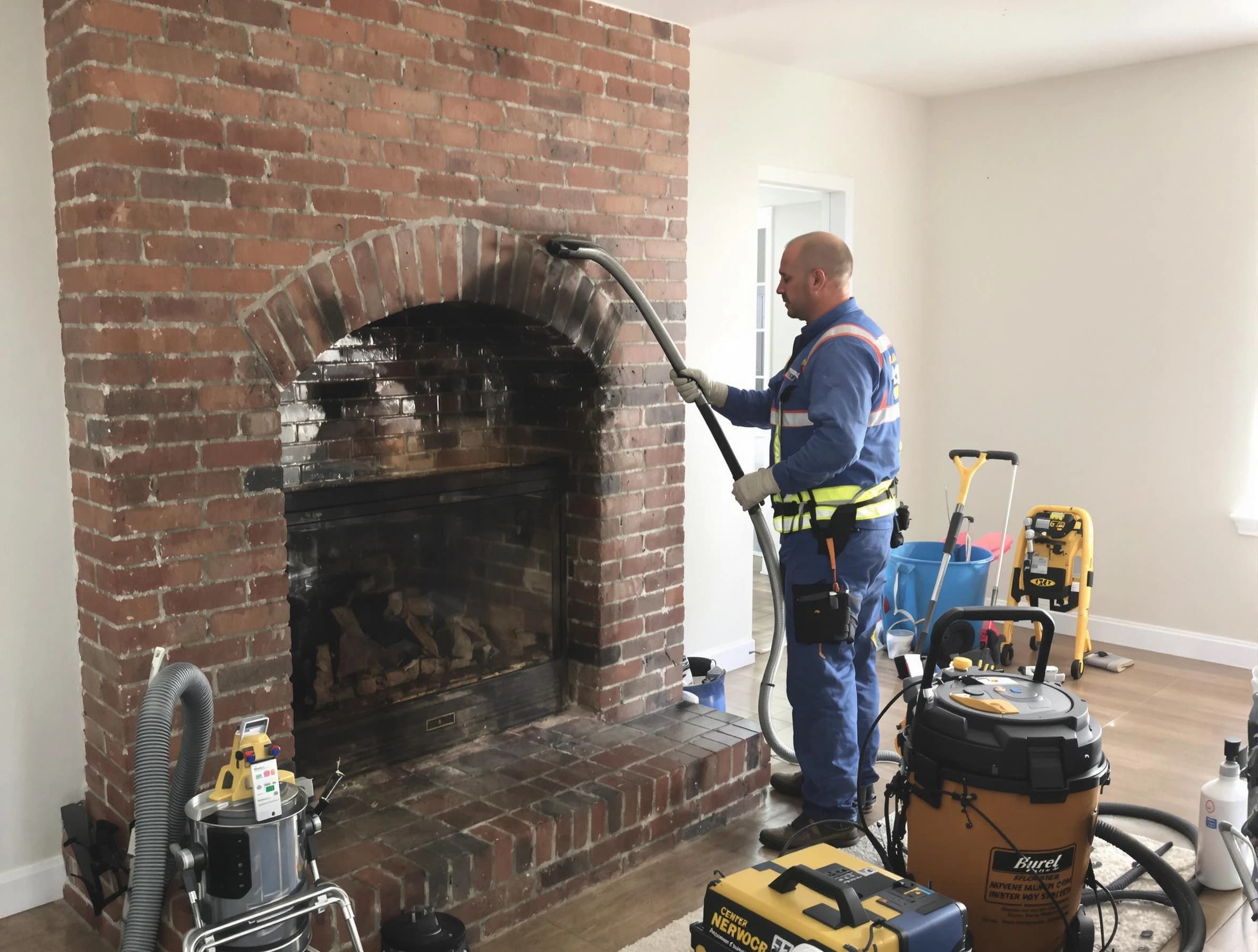North Druid Hills Chimney Sweep expert performing detailed chimney sweep in North Druid Hills, GA