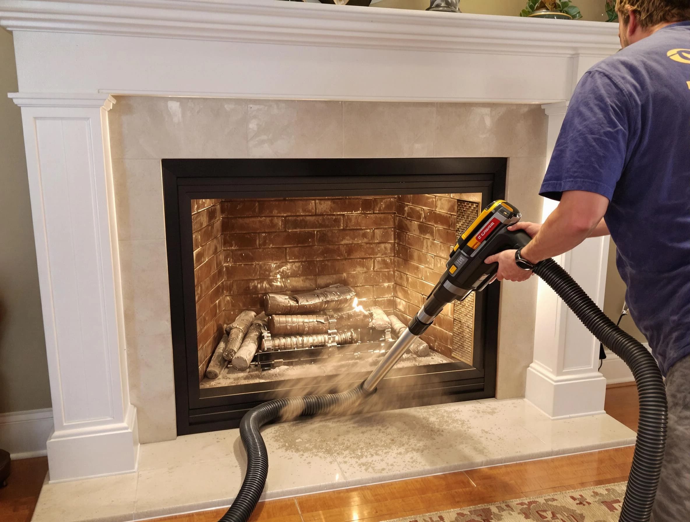 Fireplace cleaning performed by North Druid Hills Chimney Sweep in North Druid Hills, GA