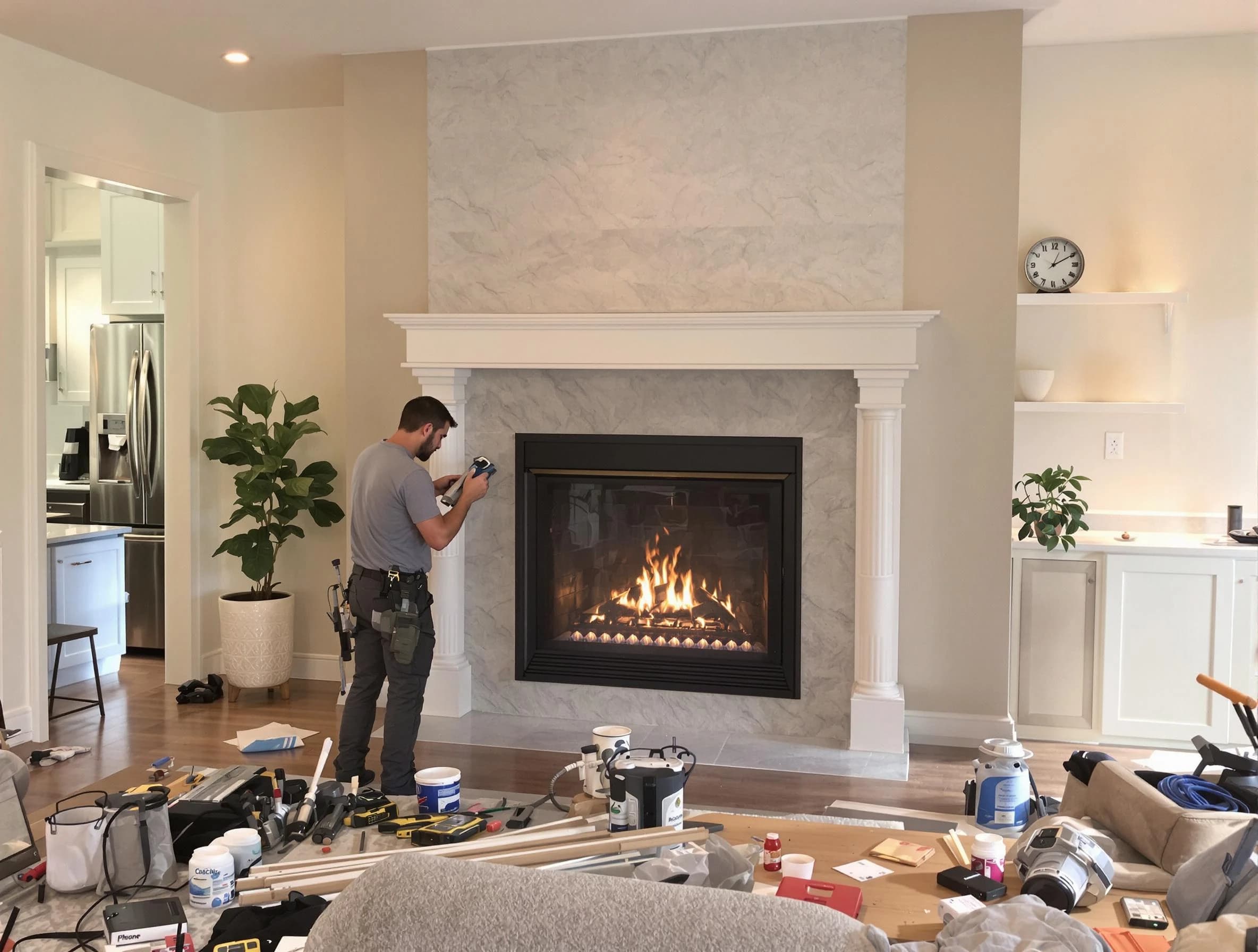 Newly installed fireplace by North Druid Hills Chimney Sweep in North Druid Hills, GA