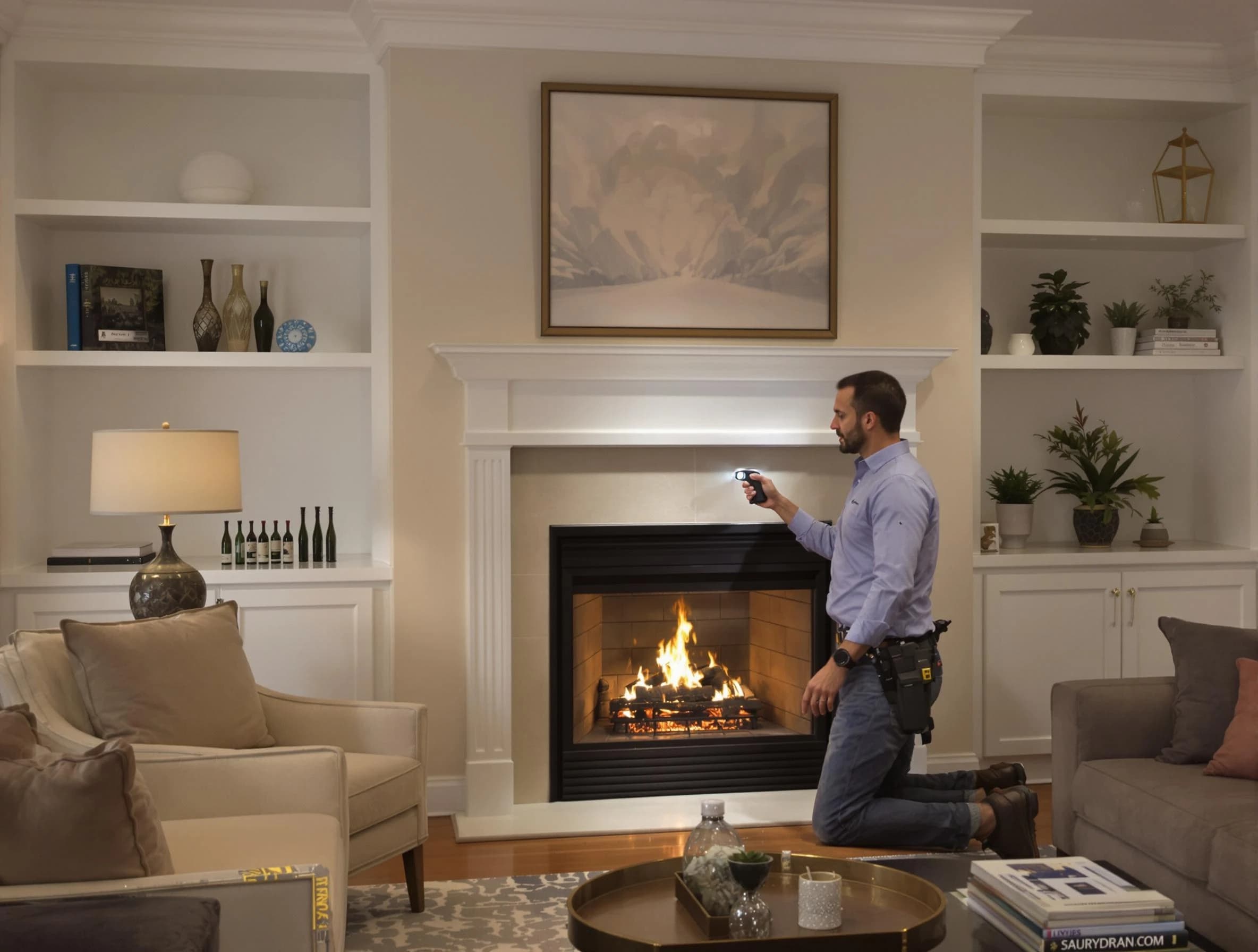 North Druid Hills Chimney Sweep conducting a fireplace safety inspection in North Druid Hills, GA