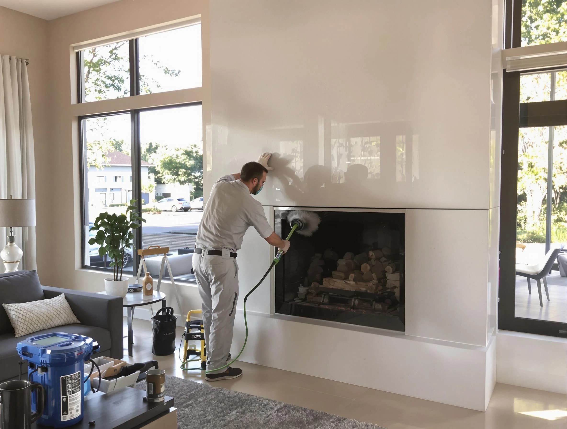 North Druid Hills Chimney Sweep performing thorough soot removal in North Druid Hills, GA