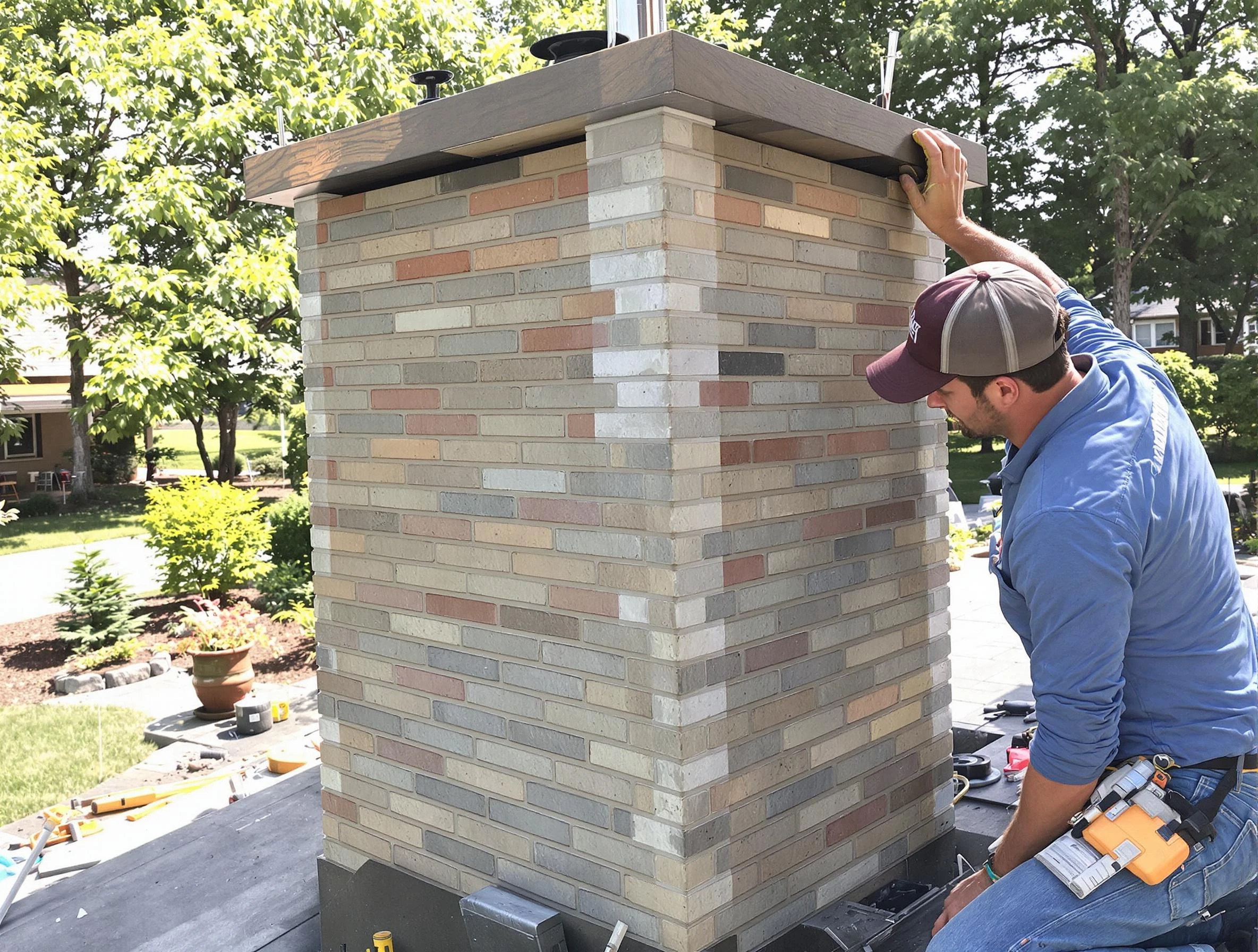 North Druid Hills Chimney Sweep completing a modern chimney remodel in North Druid Hills, GA