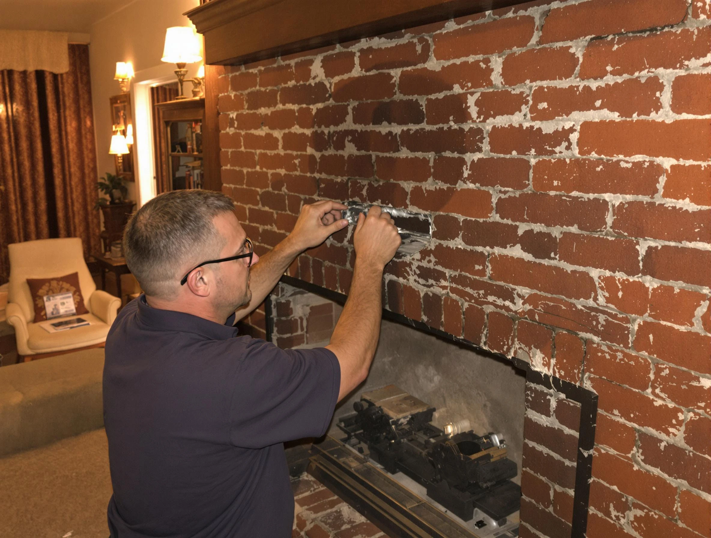 North Druid Hills Chimney Sweep expert fixing a fireplace in North Druid Hills, GA